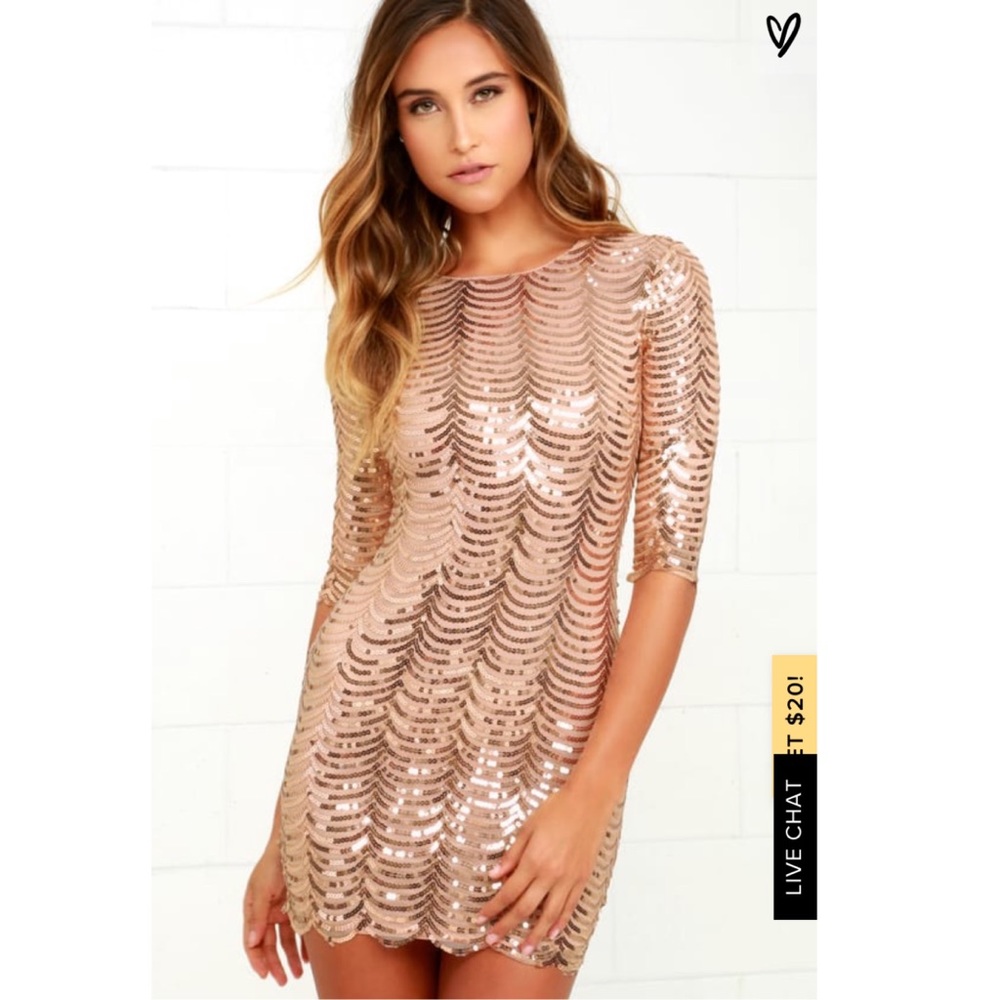 Star Dust (Rose) Gold Sequin Bodycon